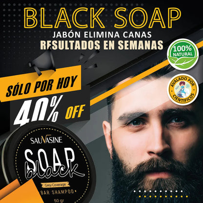 BLACK SOAP™ - SHAMPOO EN BARRA ANTICANAS RESULTADOS EN 2 SEMANAS