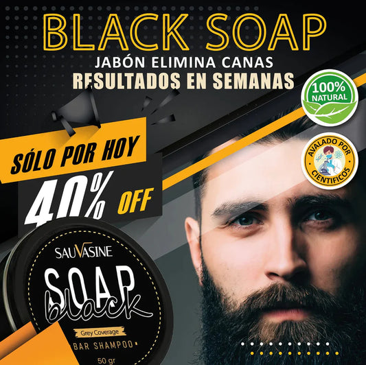 BLACK SOAP™ - SHAMPOO EN BARRA ANTICANAS RESULTADOS EN 2 SEMANAS