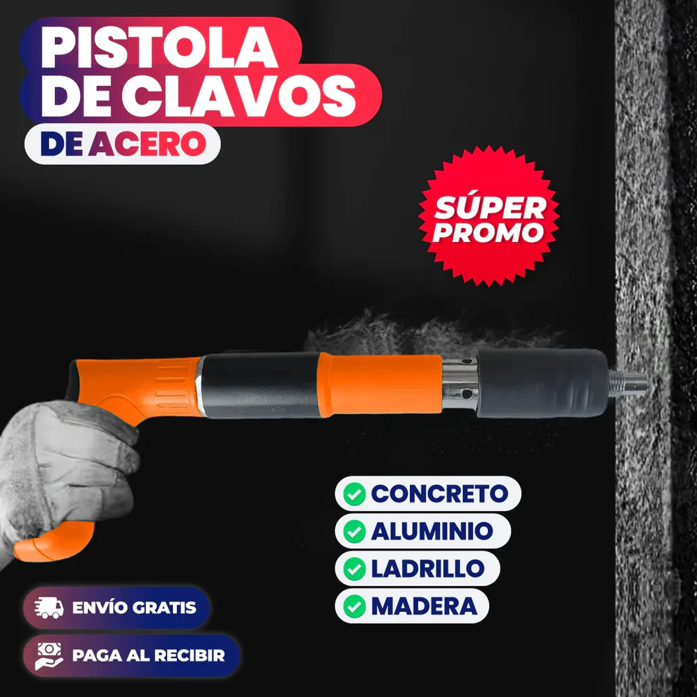 PISTOLA DE CLAVOS DE ACERO