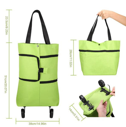 ShopSmart™ - Bolsa De Compras Plegable Con Ruedas