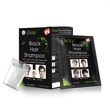 Shampoo Cubre Canas Color Negro Caja X12